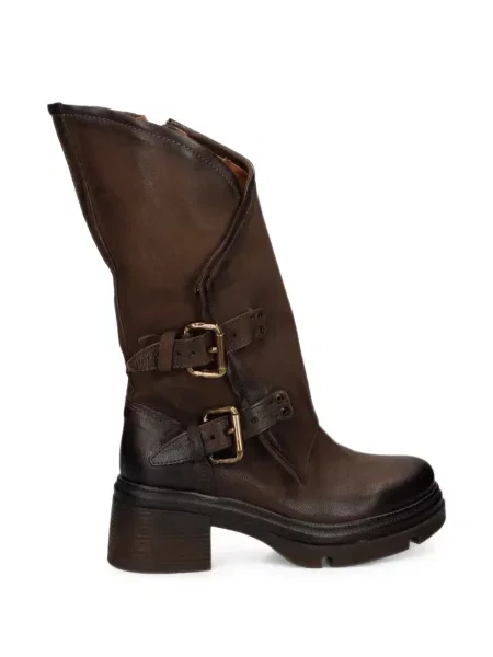 Botine A.s.98 din piele cu cataramă maro