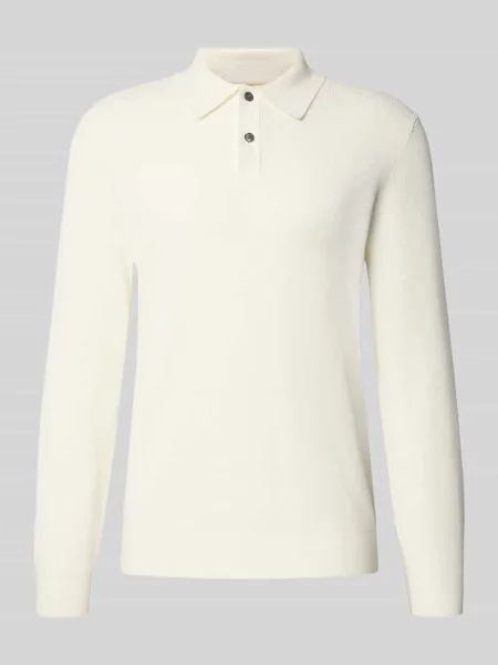 Koszulka polo o kroju slim fit z listwą guzikową Christian Berg Men białe
