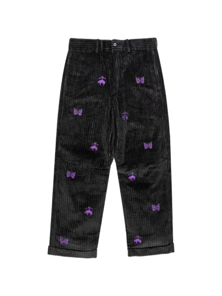 Pantaloni Brooks Brothers cu broderie de catifea cord negru