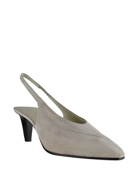 Pantofi cu toc Loro Piana din piele de căprioară gri