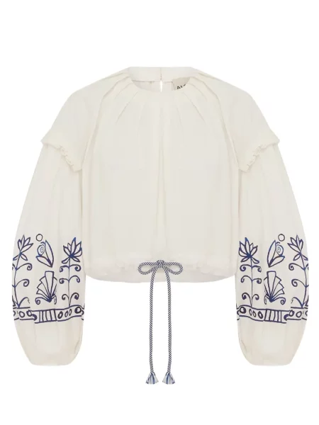 Top Alemais cu model floral cu volane
