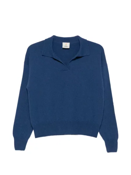 Gulerat tricou polo Incentive! Cashmere din cașmir albastru
