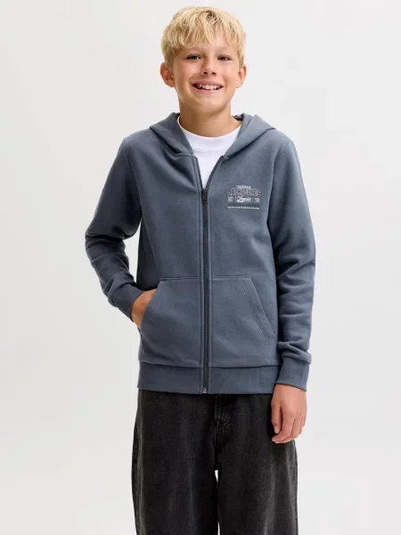 Jack & Jones Junior Hanorac bleumarin / albastru închis / grej alb