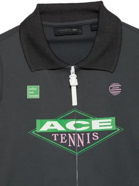 Lung tricou Lacoste cu imagine gri