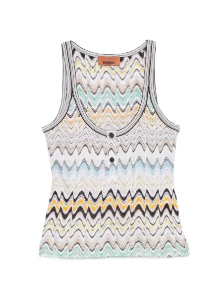 Top Missoni tricotate albastru