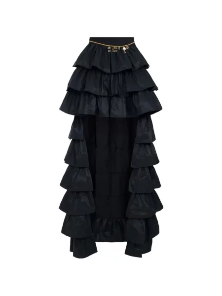Fustă Elisabetta Franchi cu volane asimetrică negru