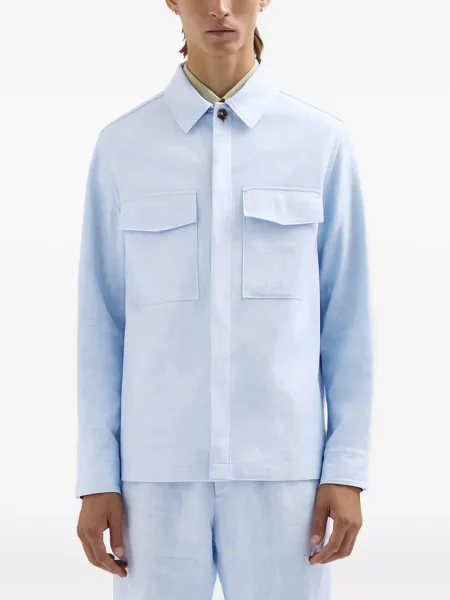 Ленен ленена риза Agnona синьо