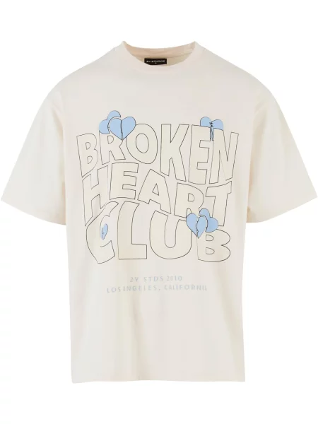 2Y Studios Majica Broken Heart Club svetlo modra / svetlo zelena / črna / off-bela bela