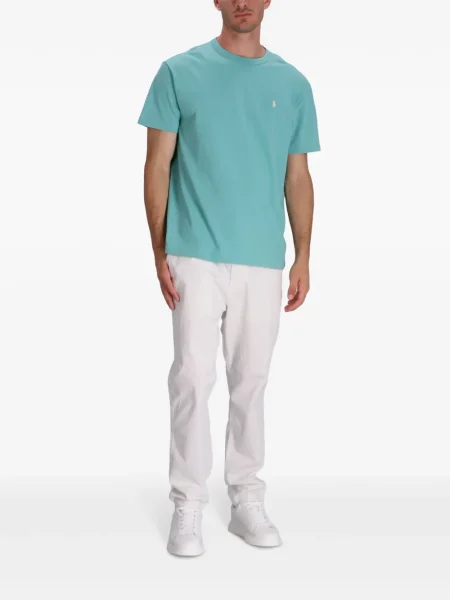Polo Polo Ralph Lauren cu broderie de in cu dungi alb