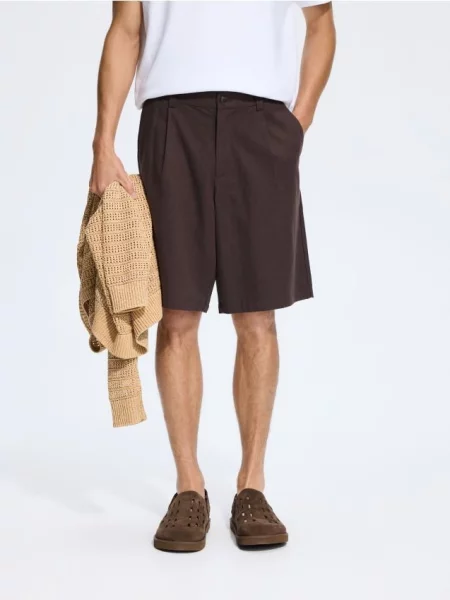 Reserved Шорти loose fit з ліоцелом темно коричневий
