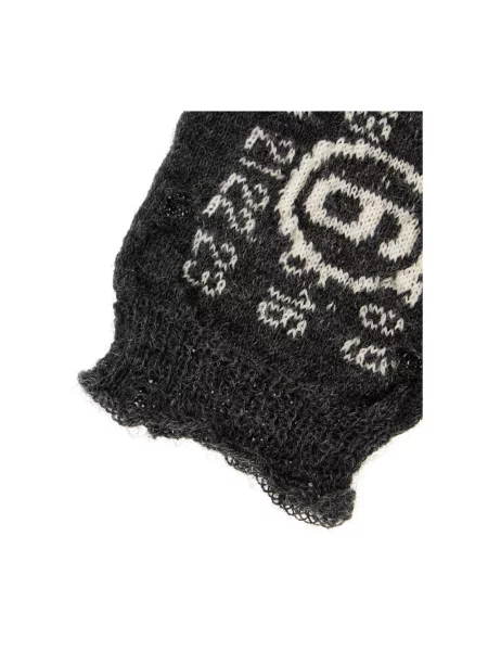Rękawiczki Mm6 Maison Margiela wełniane szare