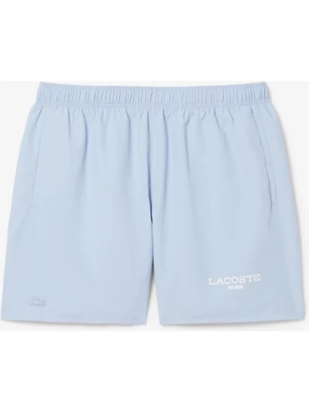 Kąpielówki Lacoste Mid Length Placed Print jasnoniebieski M niebieskie