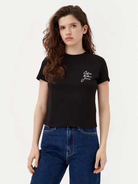 Calvin Klein Jeans T-shirt Script Institutional crna
