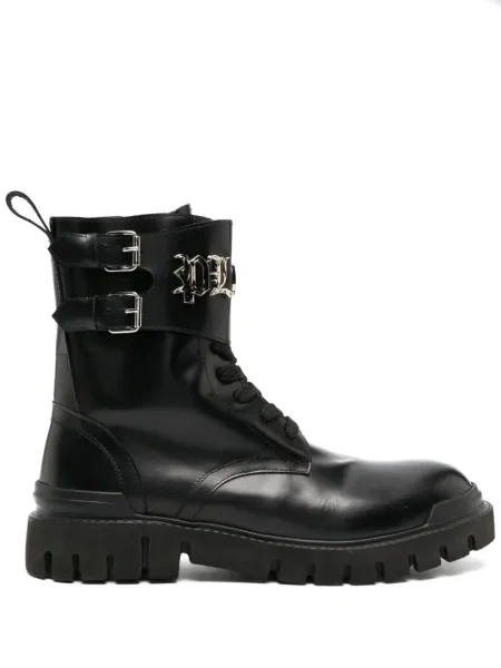 Buty do kostki Philipp Plein skórzane o krotszym kroju czarne