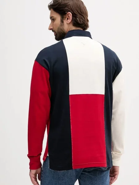Mikina Tommy Hilfiger tmavomodrá vzorovaná