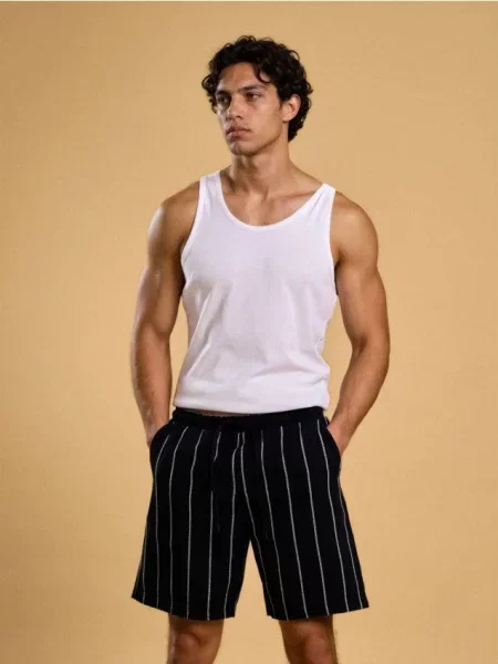 Sinsay szorty w paski granatowy