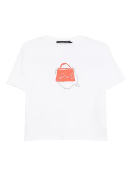 Tricou Karl Lagerfeld cu imagine alb