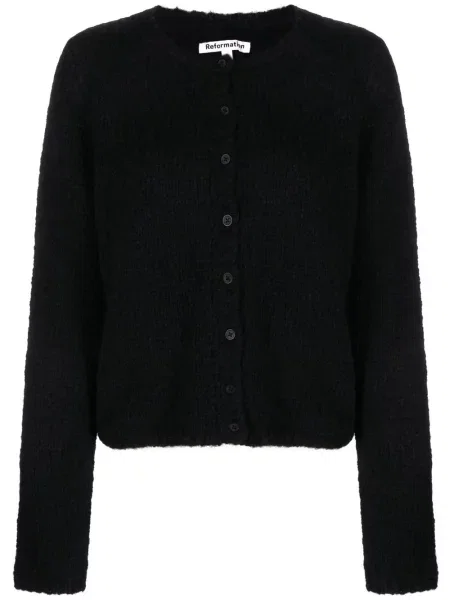 Cardigan Reformation cu decolteu în U negru
