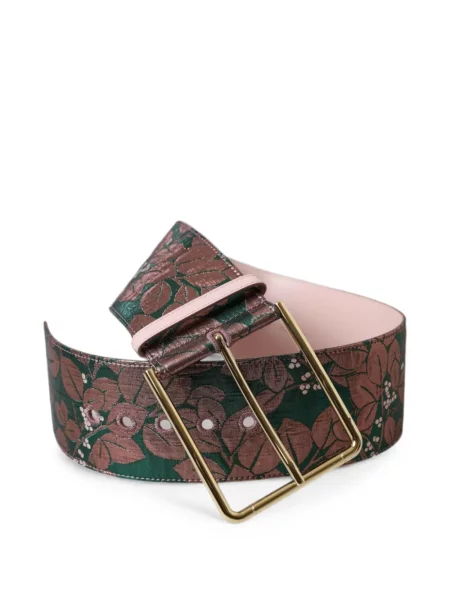Cu centură curea Dolce & Gabbana cu model floral verde