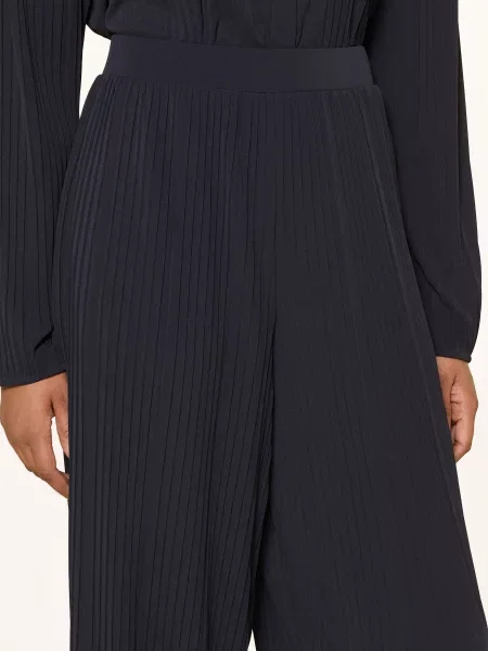 Mm By Max Mara Jerseyové Kalhoty Bikini S Plisováním tmavě modrá