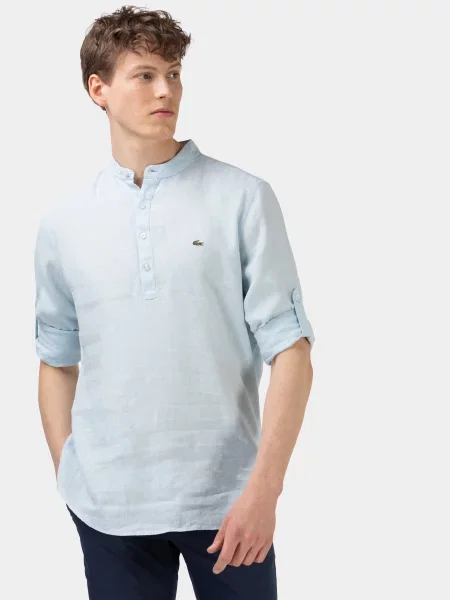Lacoste Сорочка Льон блакитний