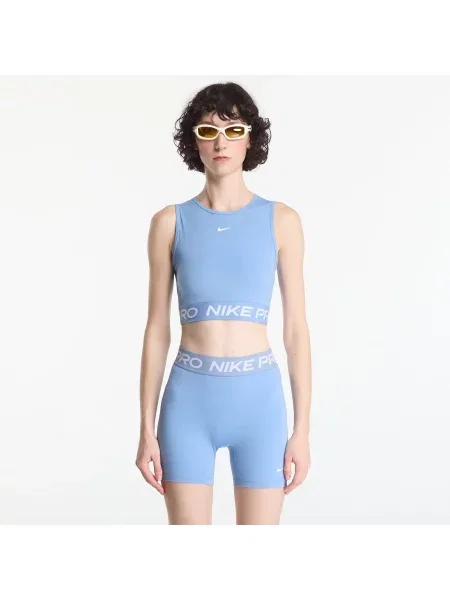 Nike Pro Dri-FIT Cropped Tank Top Work Blue/ White M alb