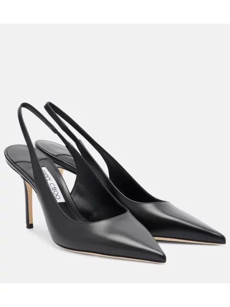 Pantofi cu toc Jimmy Choo din piele slingback negru