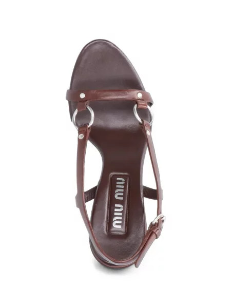 Inel Miu Miu din piele maro