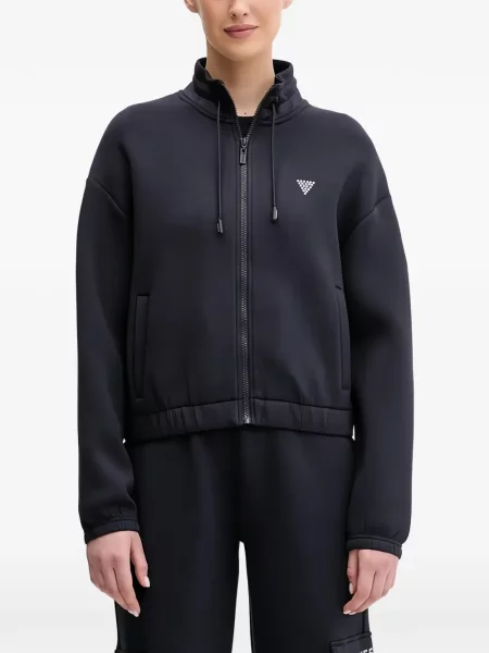 Суичър с цип Guess с автограф черно