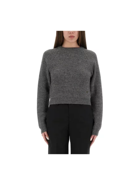Dzianinowy sweter Moschino szary
