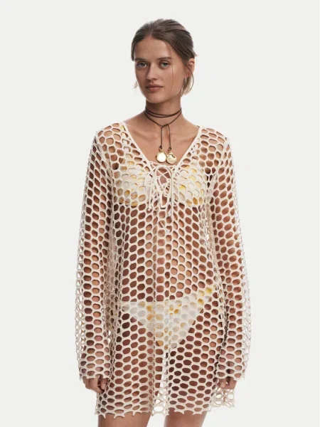 Desigual Плажна рокля Flow бежов