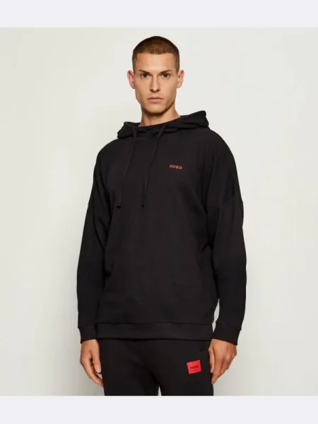 Geacă Hugo Bodywear cu glugă negru