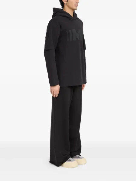 Raštuotas džemperis su gobtuvu Mm6 Maison Margiela juoda