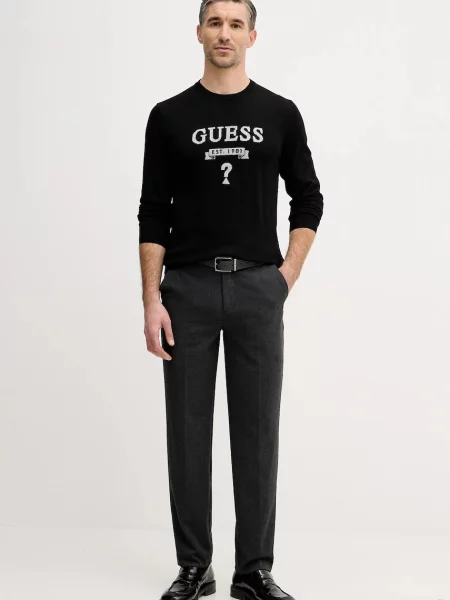 Шелковый свитер Guess черный