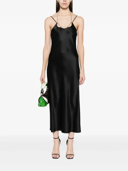Šilkinė kostiumas midi suknelė Alexander Wang iki kelių juoda