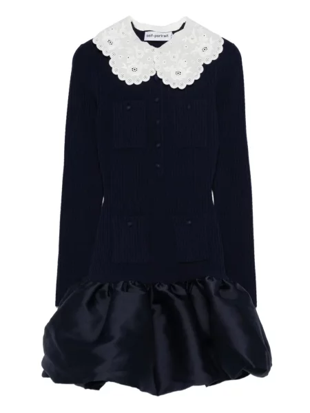 Mała mały sukienka mini Self-portrait garniturowa niebieska