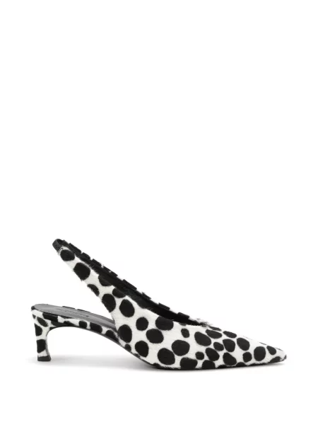 Pantofi cu toc Rotate Birger Christensen slingback cu blană alb