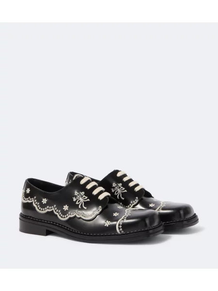 Brogues Simone Rocha cu broderie din piele negru