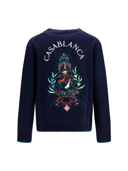 Kardigan Casablanca wełniany niebieski