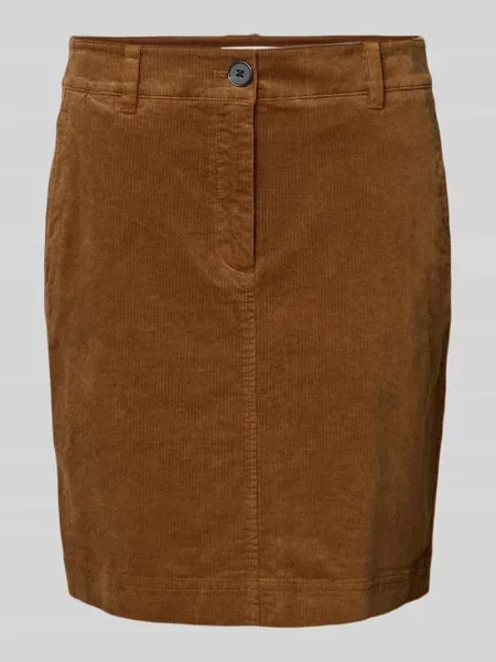 Spódnica sztruksowa lekko rozkloszowana z mieszanki bawełny Marc O'polo brązowa