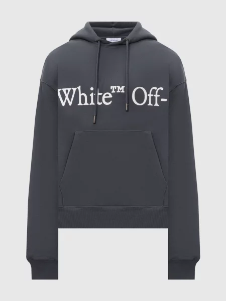 Худі з контрастним логотипом Off-white синє