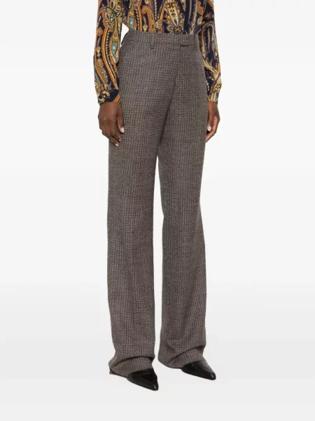 Pantaloni Etro în carouri gri