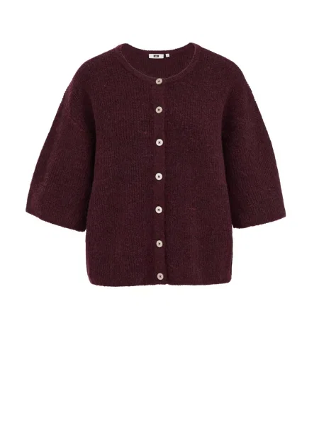 WE Fashion Pletena jopa temno rdeča