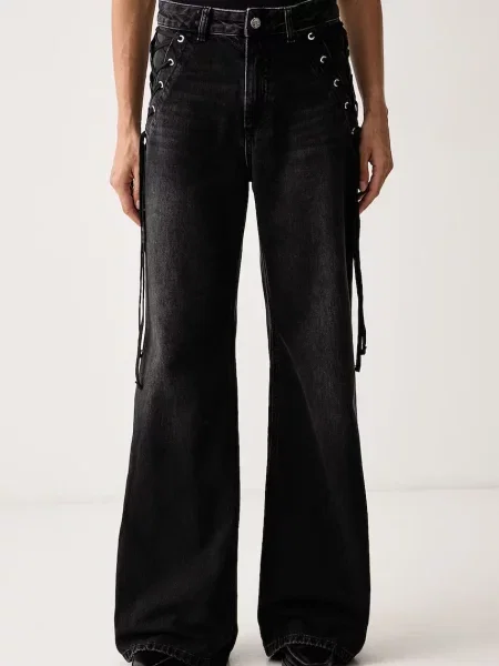 Marella blugi wide leg pentru femei negru