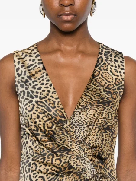 Rochie Roberto Cavalli cu imagine de costum maro