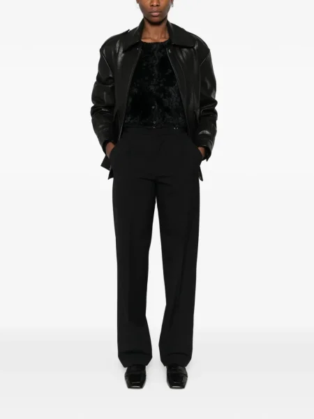 Pantaloni Mm6 Maison Margiela plisate negru