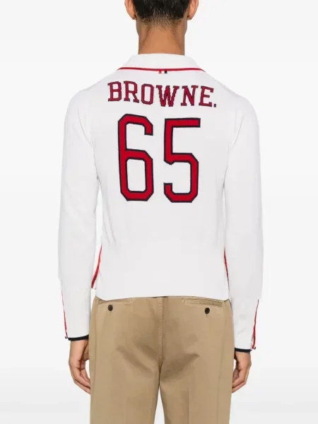 Polo Thom Browne din cașmir alb