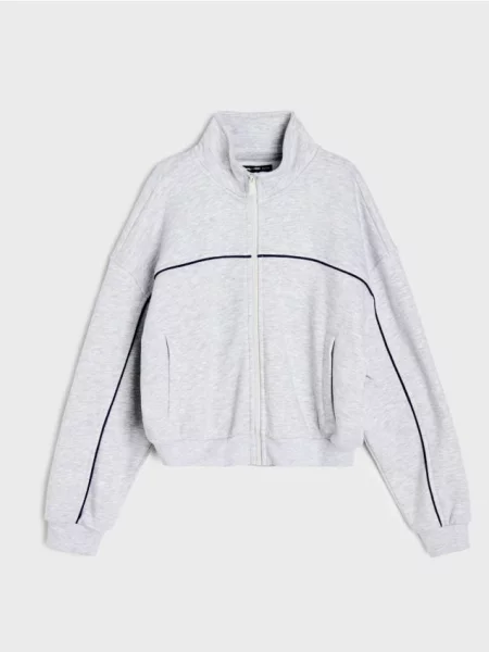Sinsay Oversize mikina s bavlnou šedá