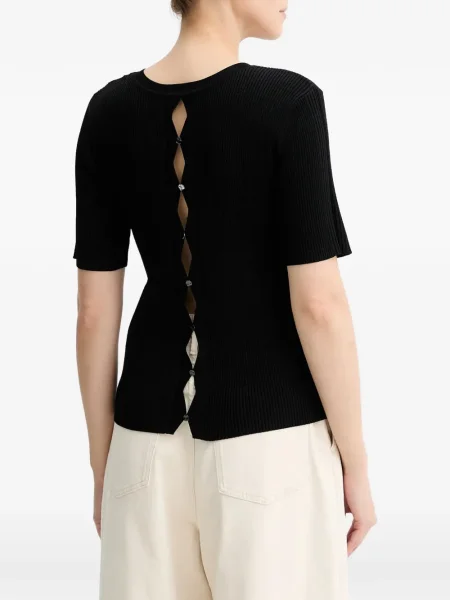 Top Sessun tricotate scurt negru