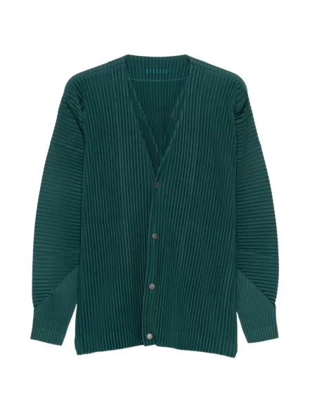 Plisirani kardigan Homme Plissé Issey Miyake s V-izrezom zelena
